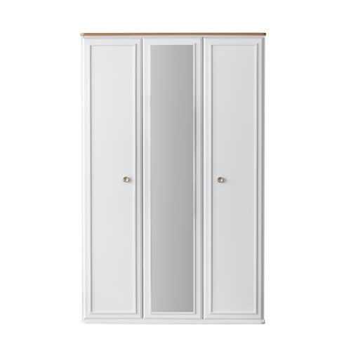 Гардероб «Modern country Young» с огледална врата, лост за закачалки, рафтове, ширина 136см