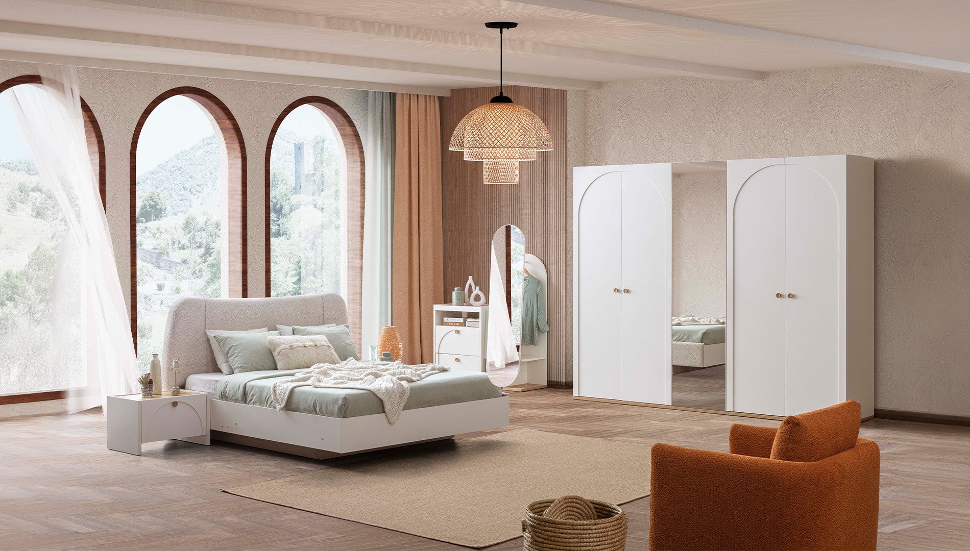 Скрин «Granada» + огледало, с две чекмеджета, размер 110х162х45см