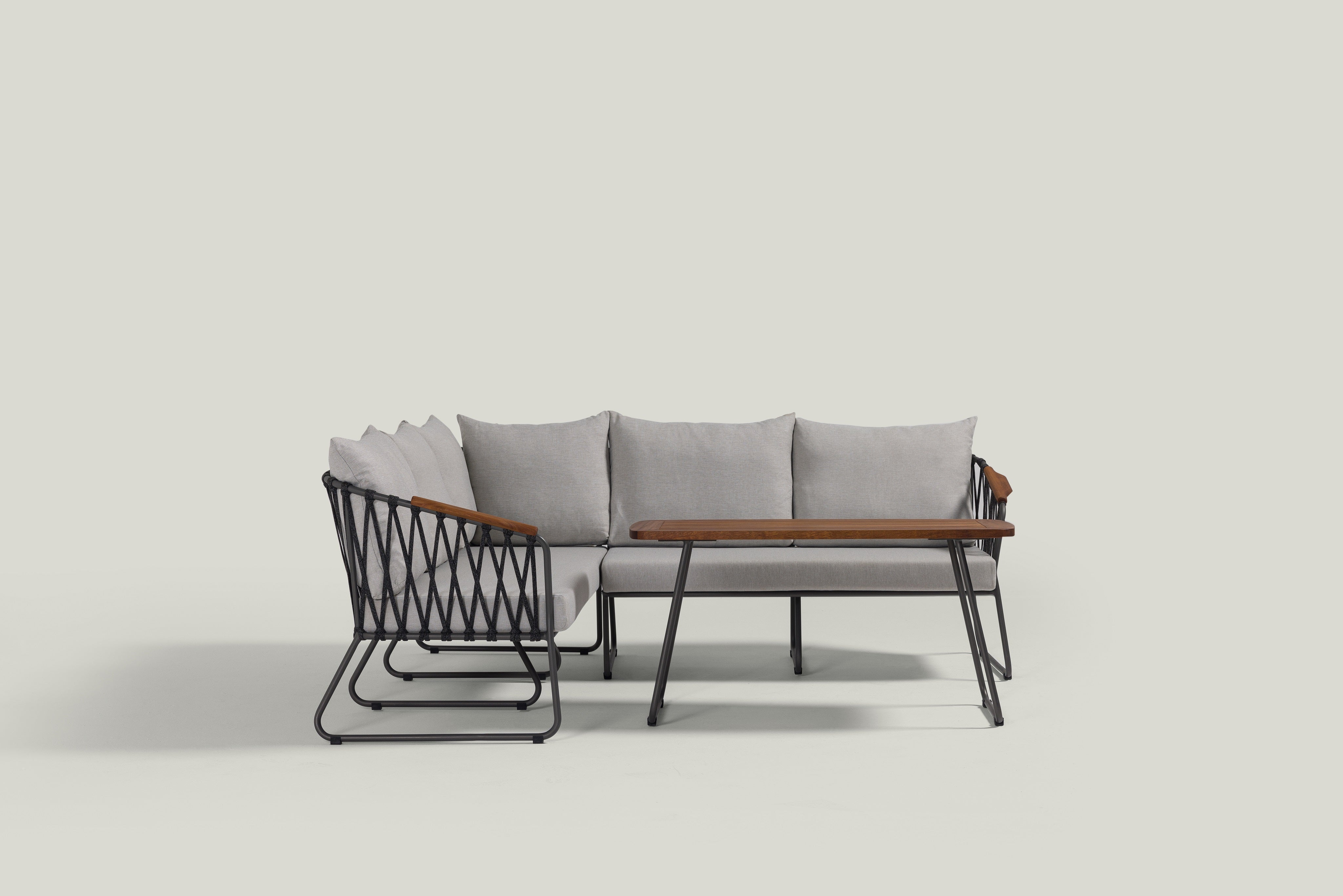 Градинско ъглово канапе «Anatolia» с африкански тик