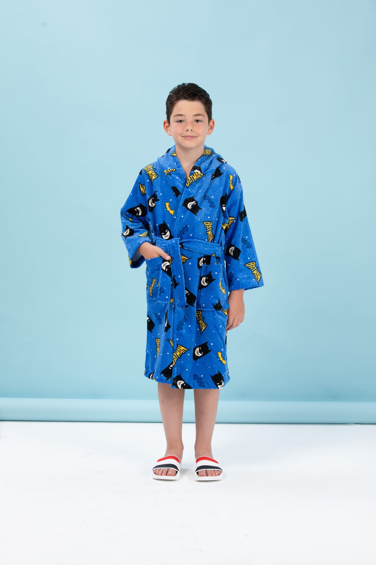 Детски халат за баня «Batman Star Blue» - памук, възраст 7-8г.