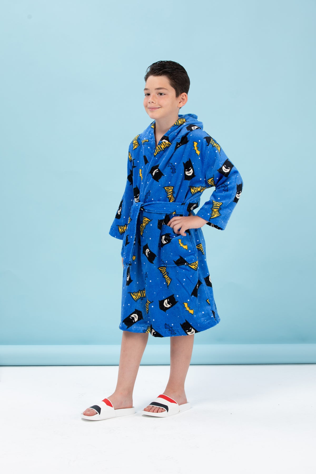 Детски халат за баня «Batman Star Blue» - памук, възраст 7-8г.