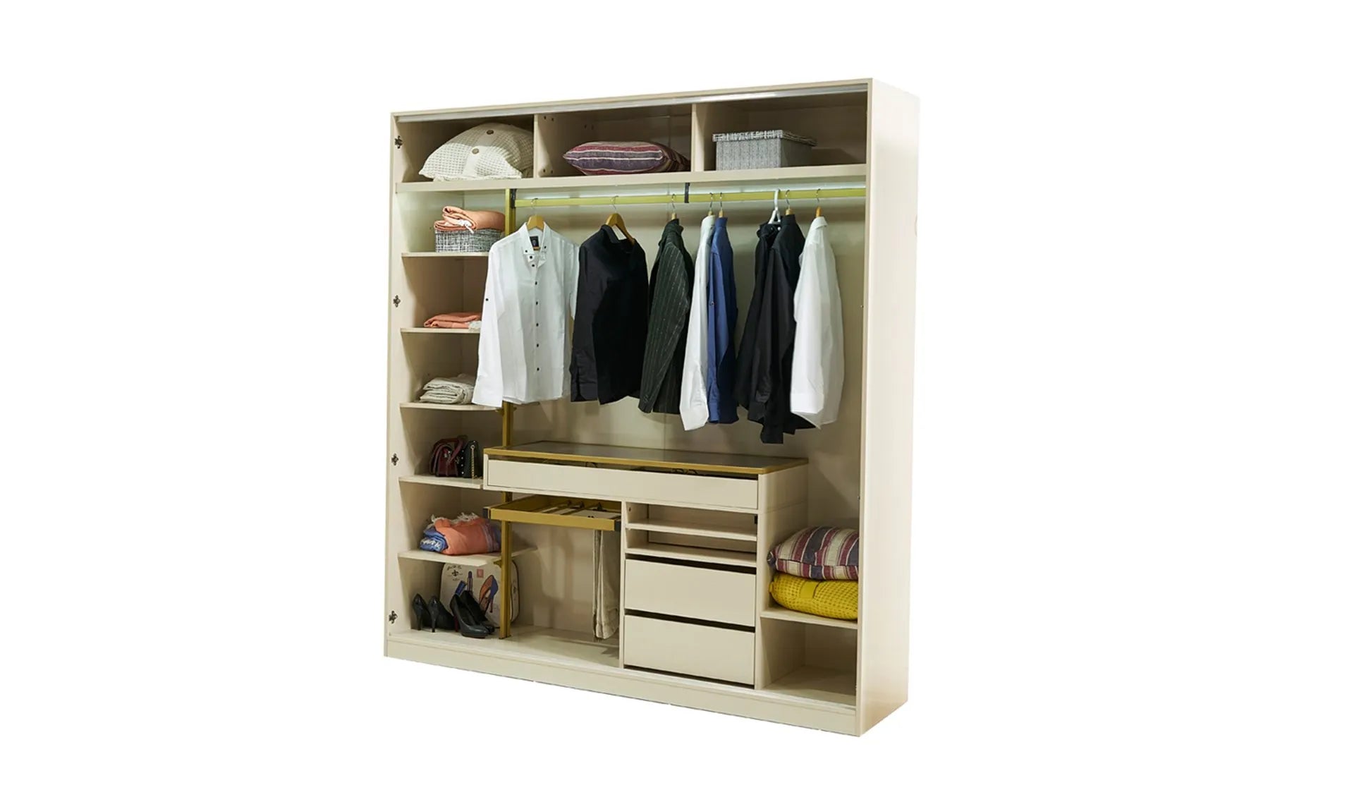 Четирикрилен гардероб «Kapadokya» стъклени врати, ширина 202см