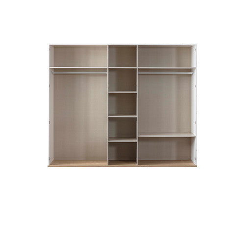 Петкрилен гардероб «Granada» с огледална врата, с чекмеджета, лост за закачалки, рафтове, ширина 260см