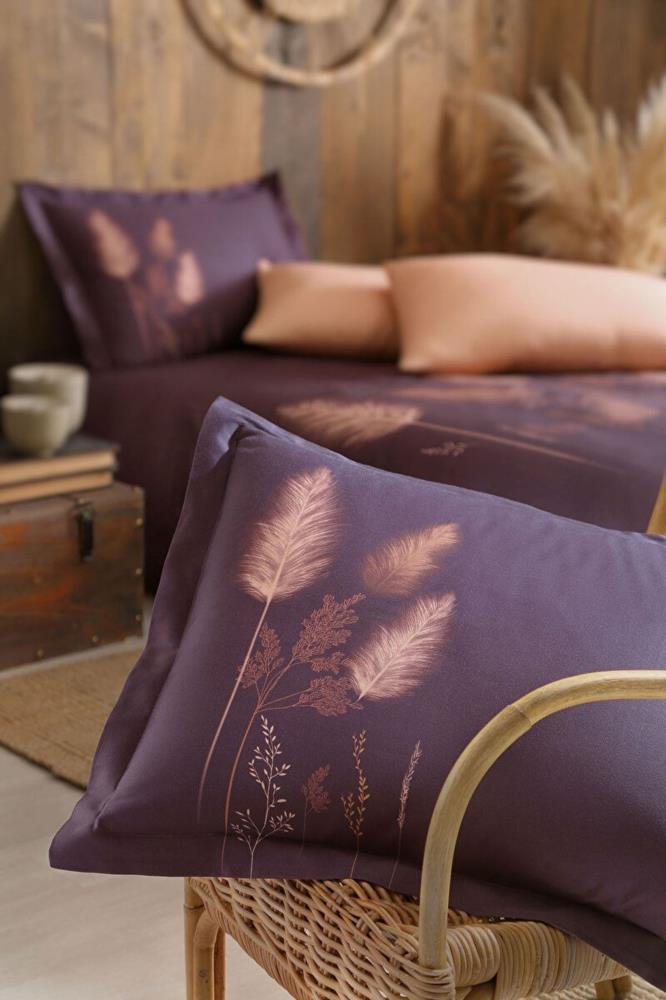 Двоен спален комплект «Pastoral Murdum Soft Leaf» - 6 части, памучен сатен