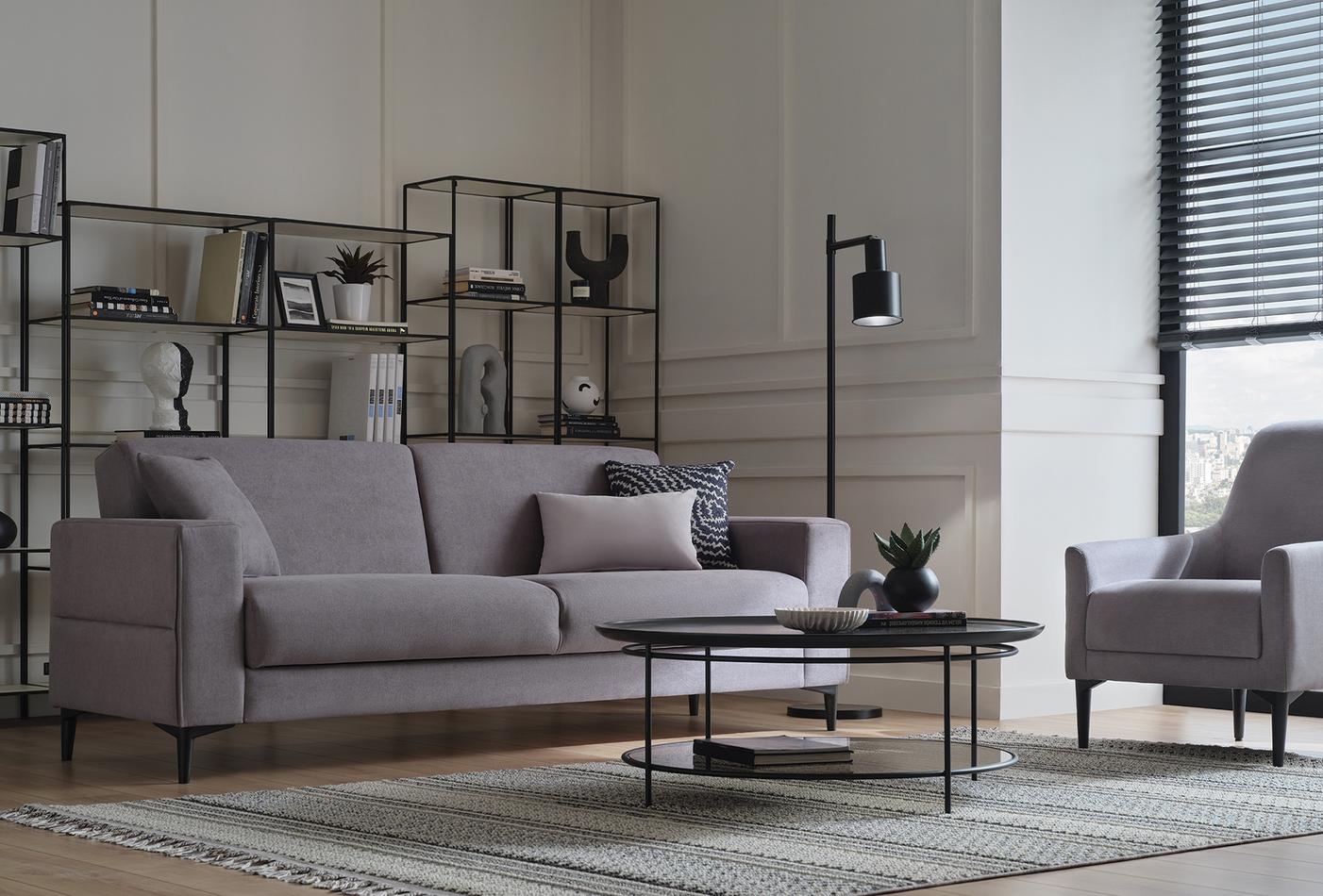 Триместен разтегателен диван «Briza» + 3 декоративни възглавници, ширина 218см