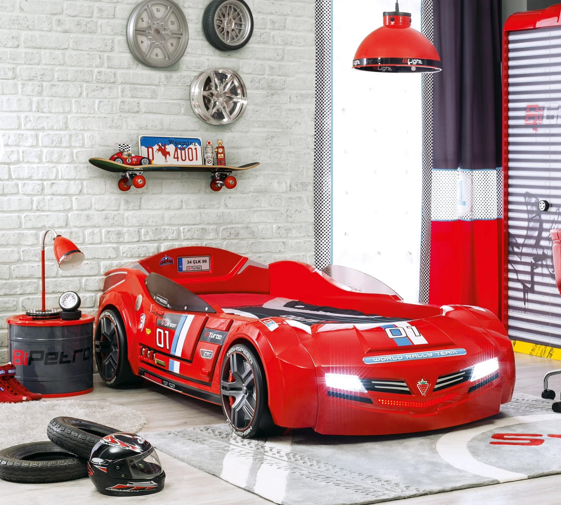 Легло-кола «Biturbo» + LED осветление, за матрак 90х195см