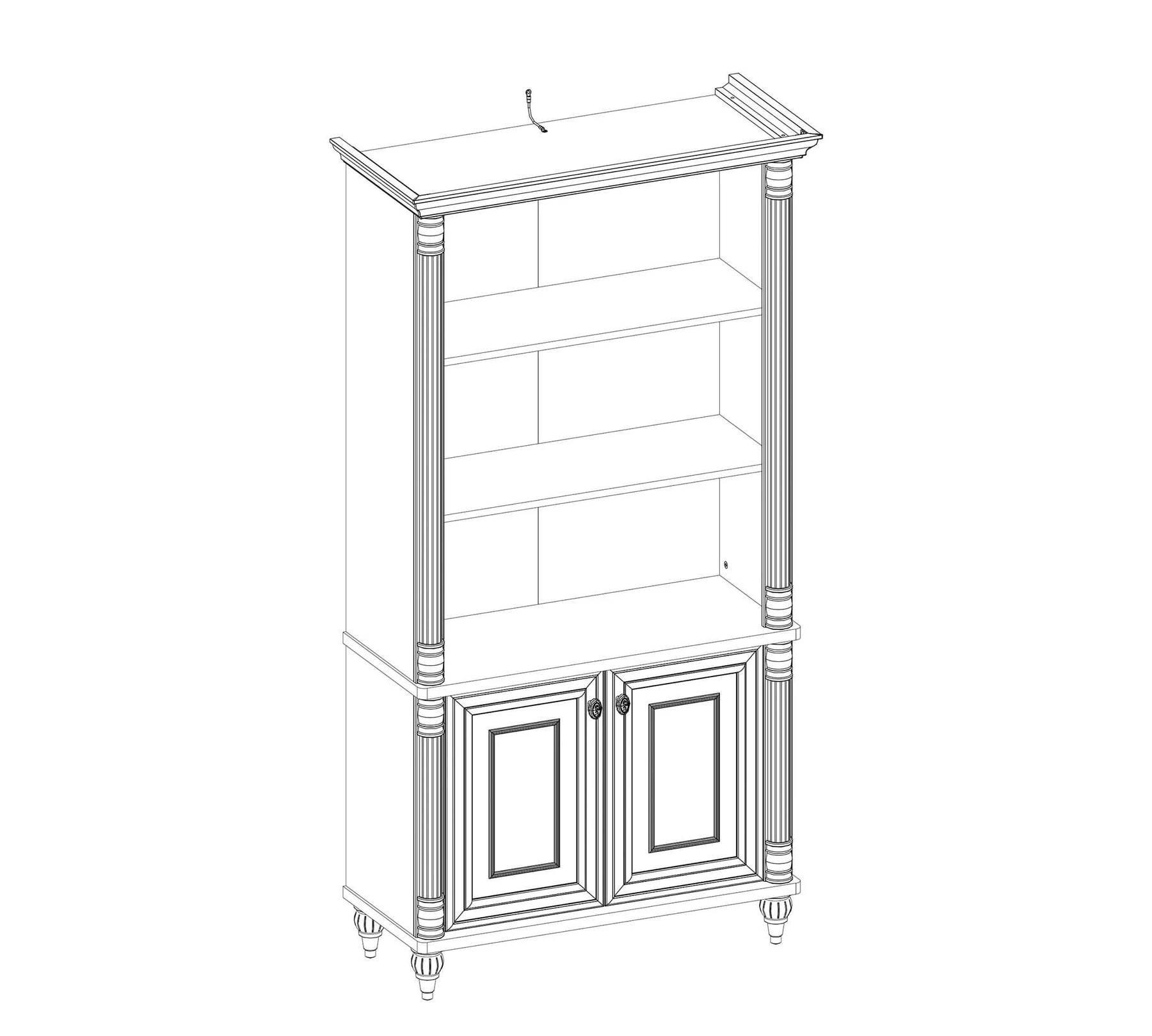 Библиотека «Romantic» с размер 96x186x42см