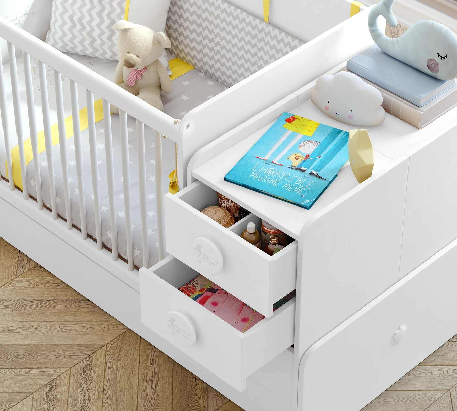 Трансформираща се бебешка кошара «Baby Cotton» за матраци 70x115см и 70x160cm