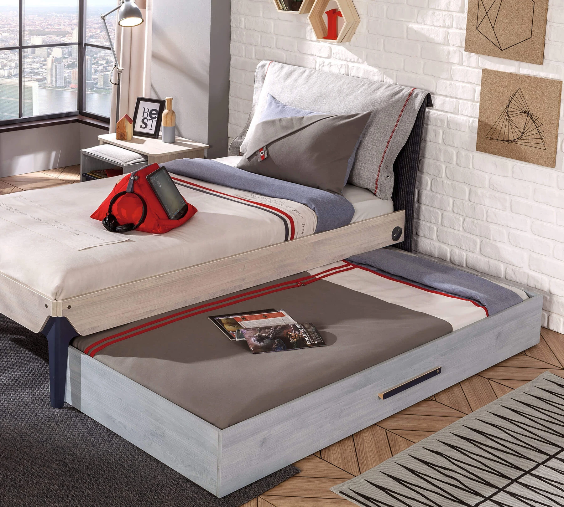 Издърпващо се легло «Trio» за матрак 90х190см