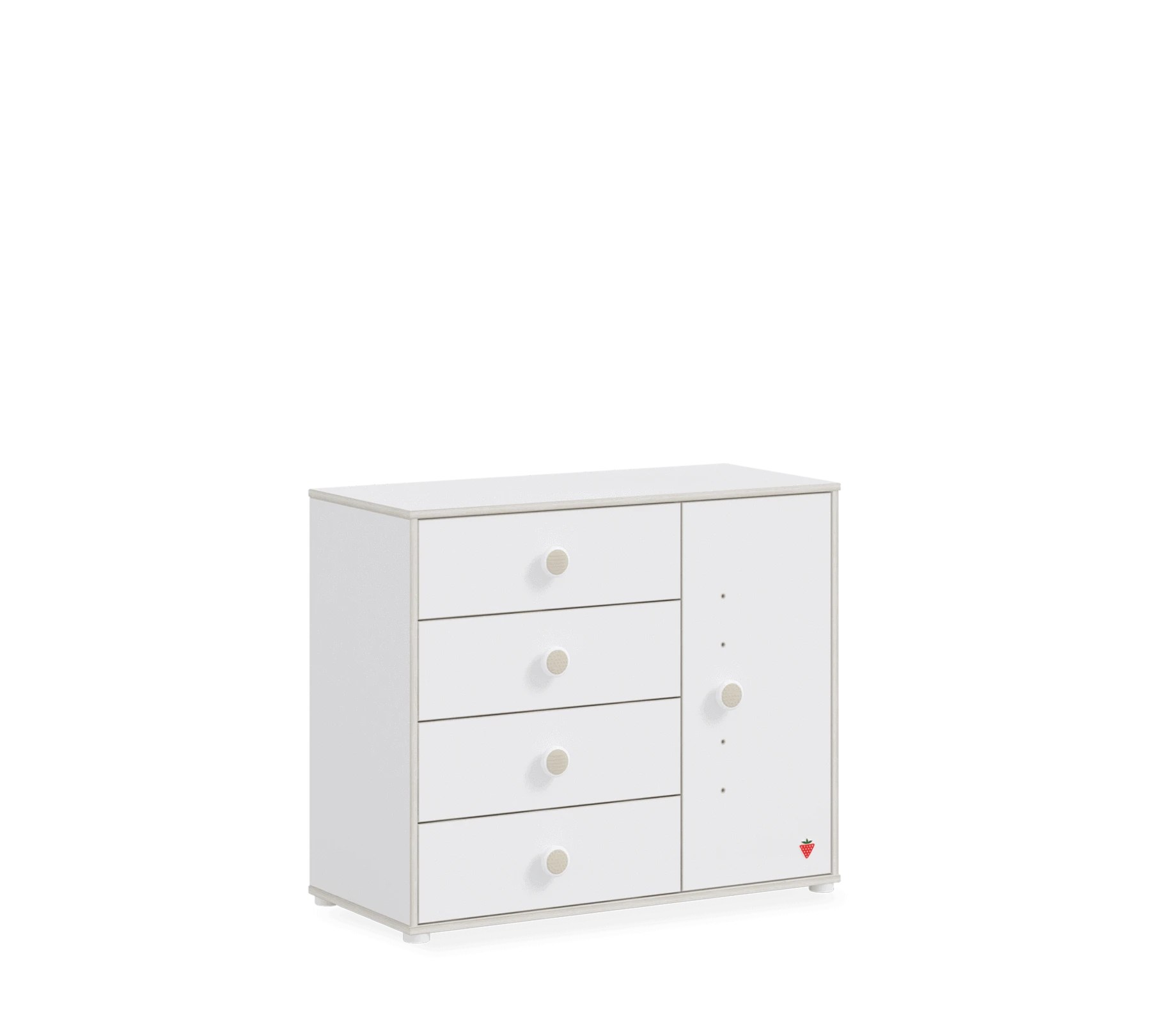 Скрин «Montes White» с четири чекмеджета и шкаф, размер 98х83х44см