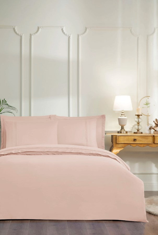 Двоен спален комплект «Soft Line Organic» - King size, 6 части, памучен сатен