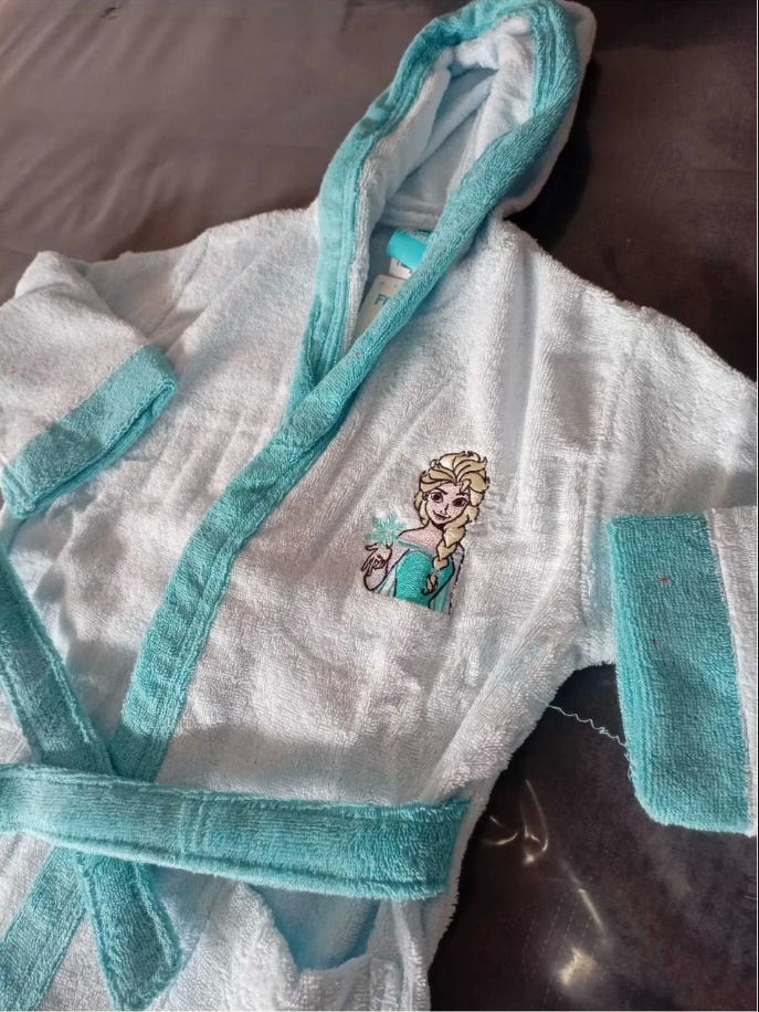 Детски комплект за баня «Frozen Snowflake Blue» - памук, възраст 5-6г.