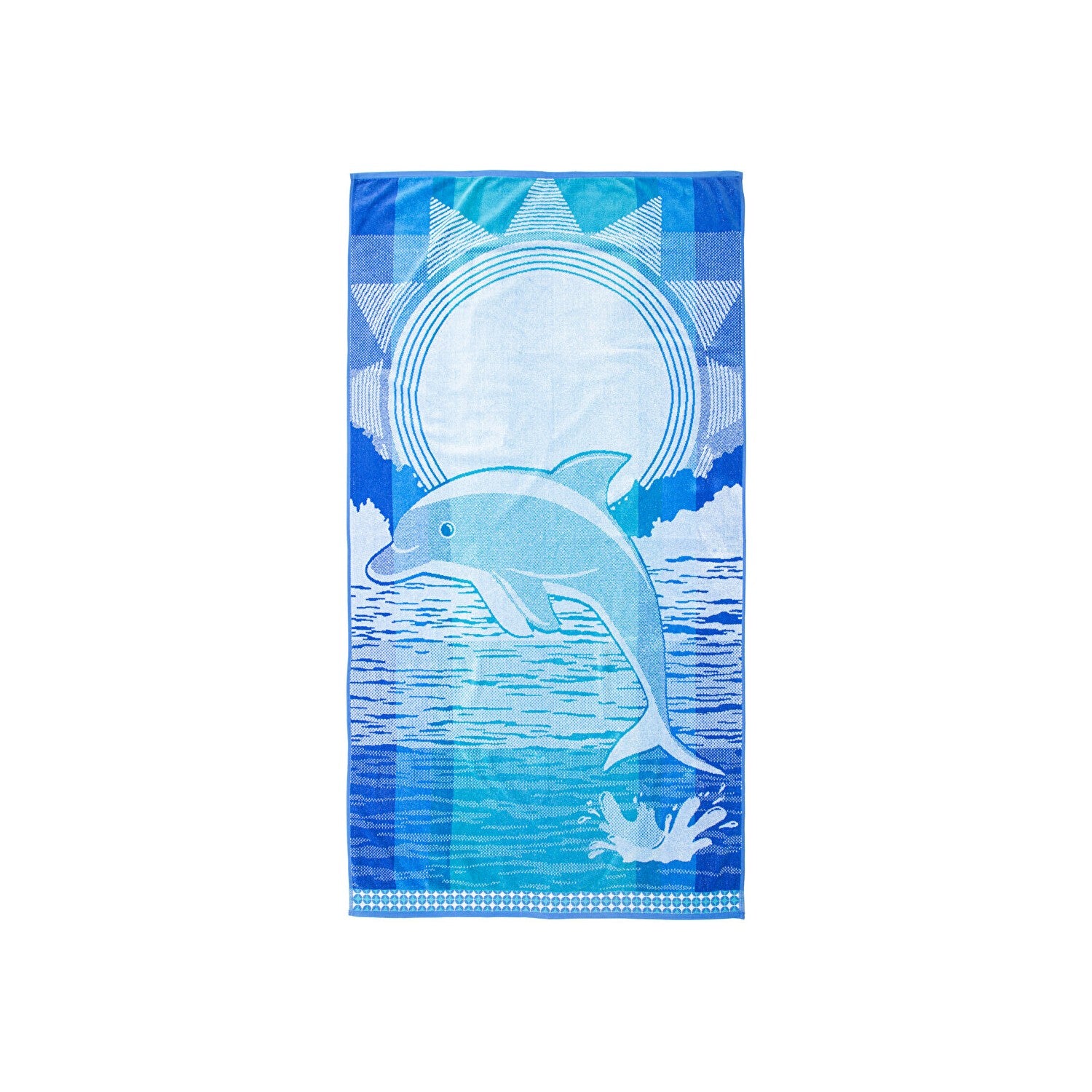 Плажна хавлия «Cannes Dolphin Wave» памук, кадифе, размер 86х162см