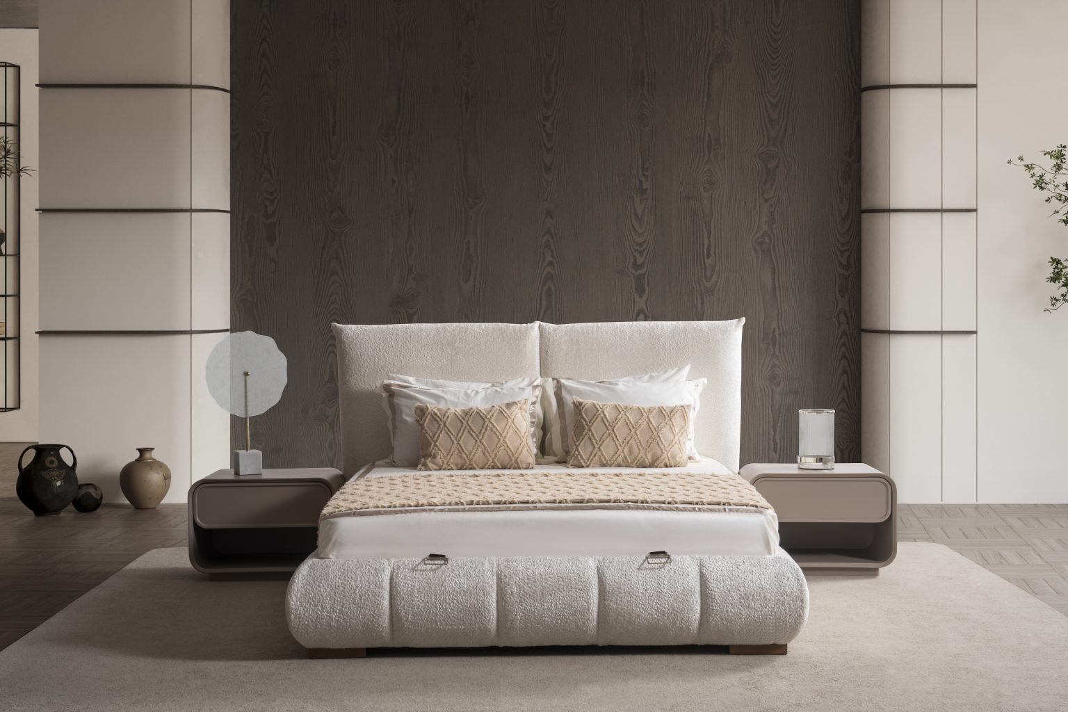 Тапицирано легло «Sky» с регулираща табла, с място за съхранение