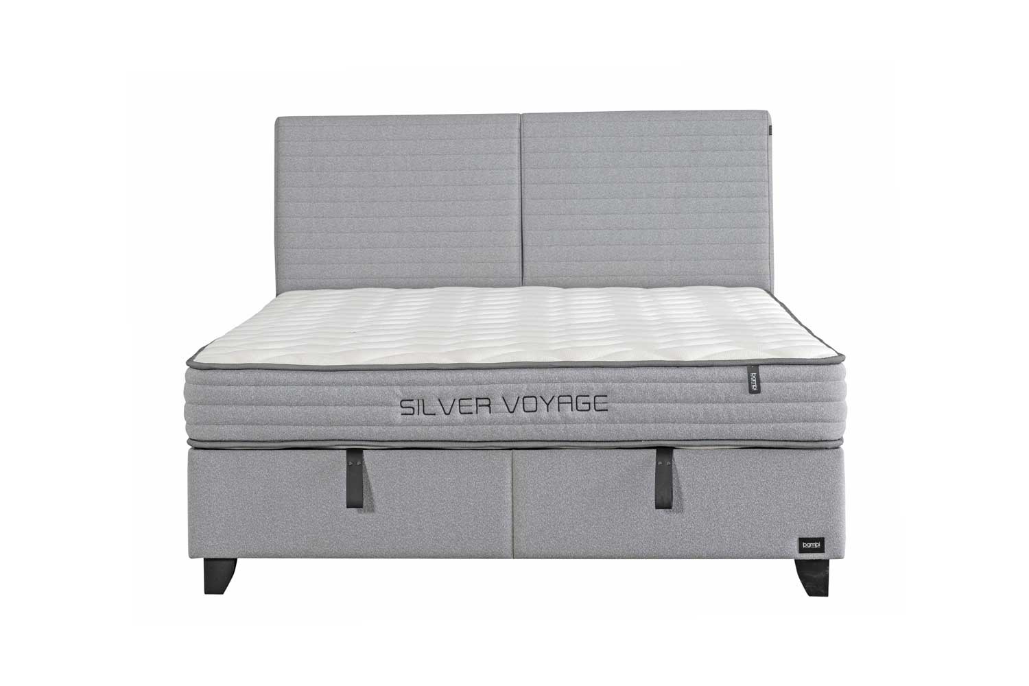 Тапицирана основа за легло «Silver Voyage» с място за съхранение, повдигащ механизъм, система за безшумно затваряне