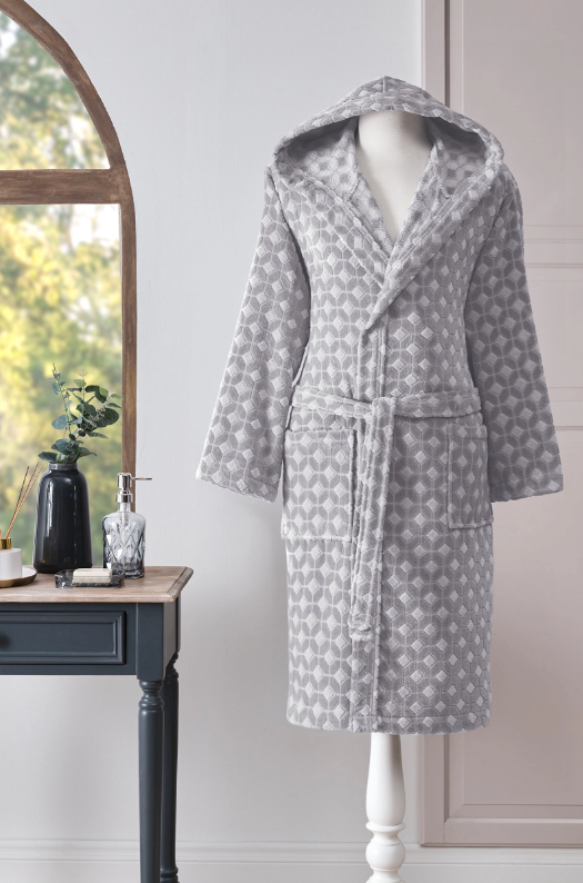 Халат за баня «Decora Gri» с качулка, размер L