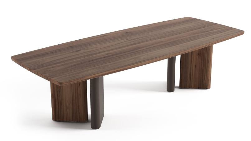 Трапезна маса «Enna» с естествен фурнир и травертин