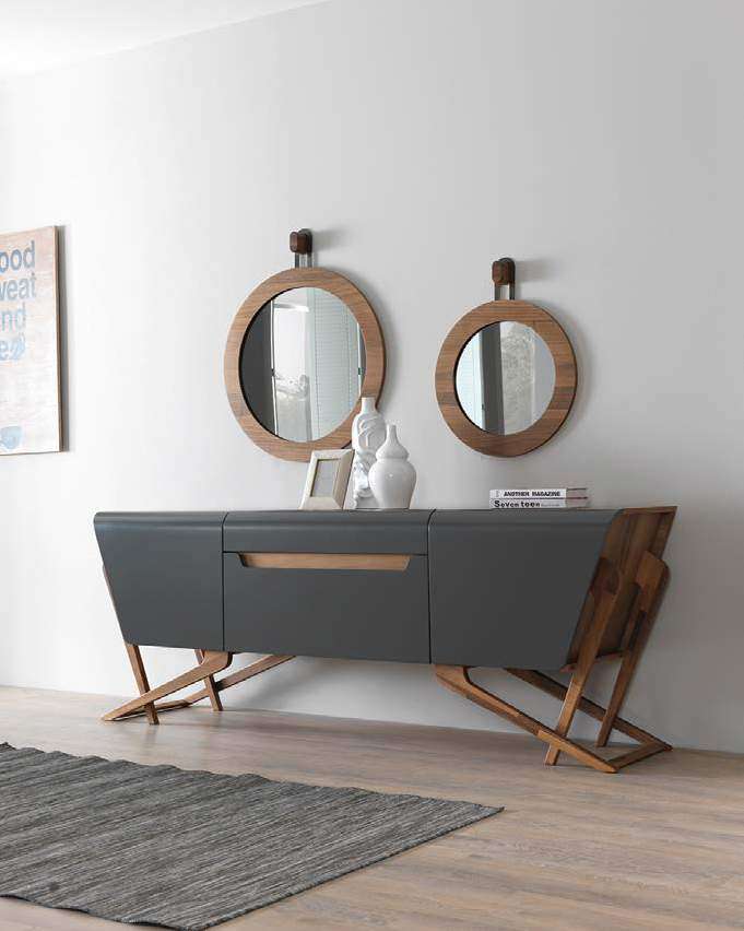 Бюфет «Royal Antracite» с естествен фурнир, размер 215х80х53см