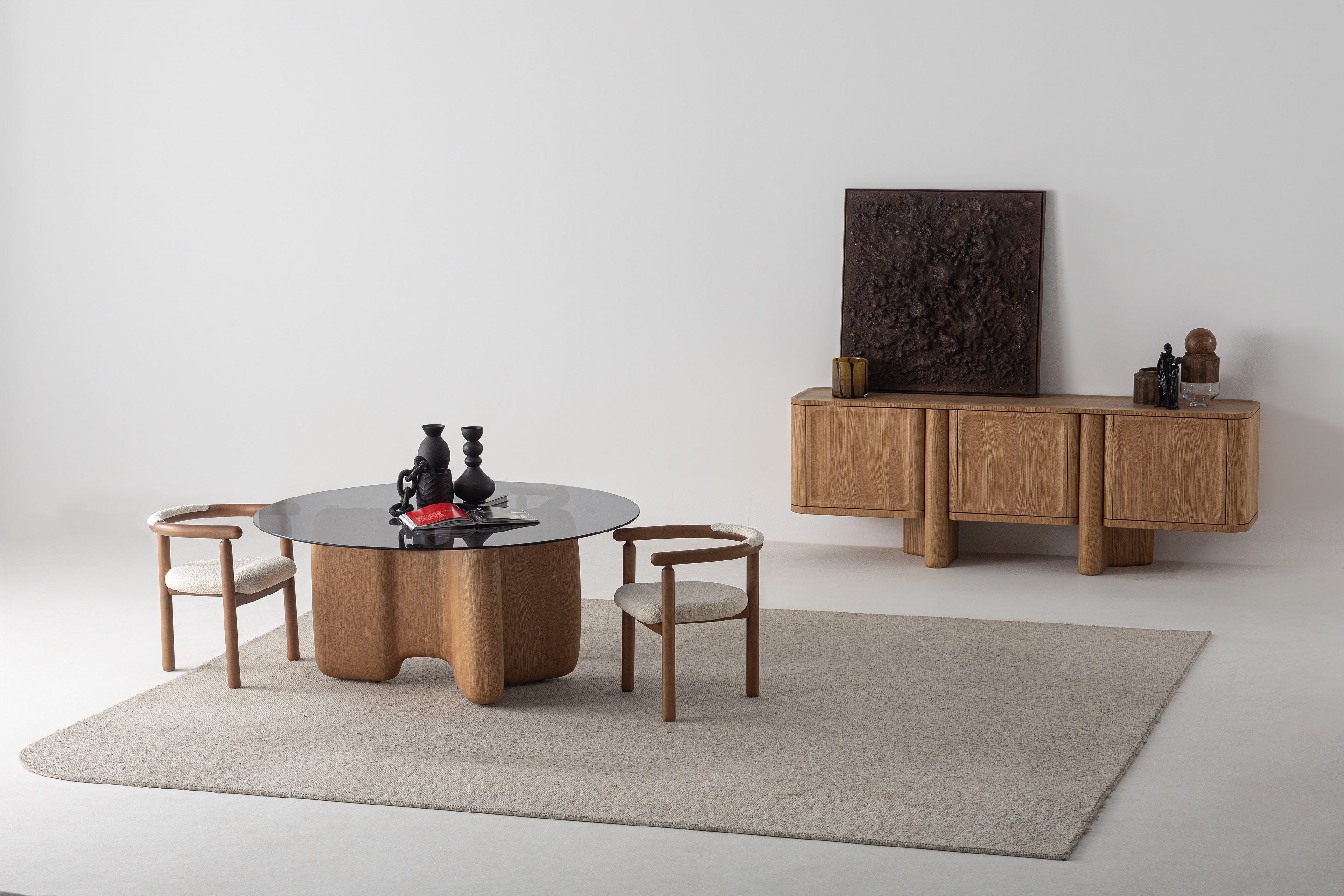 Трапезна маса «Oddo Glass» + стъклен плот, размер 160х76х160см