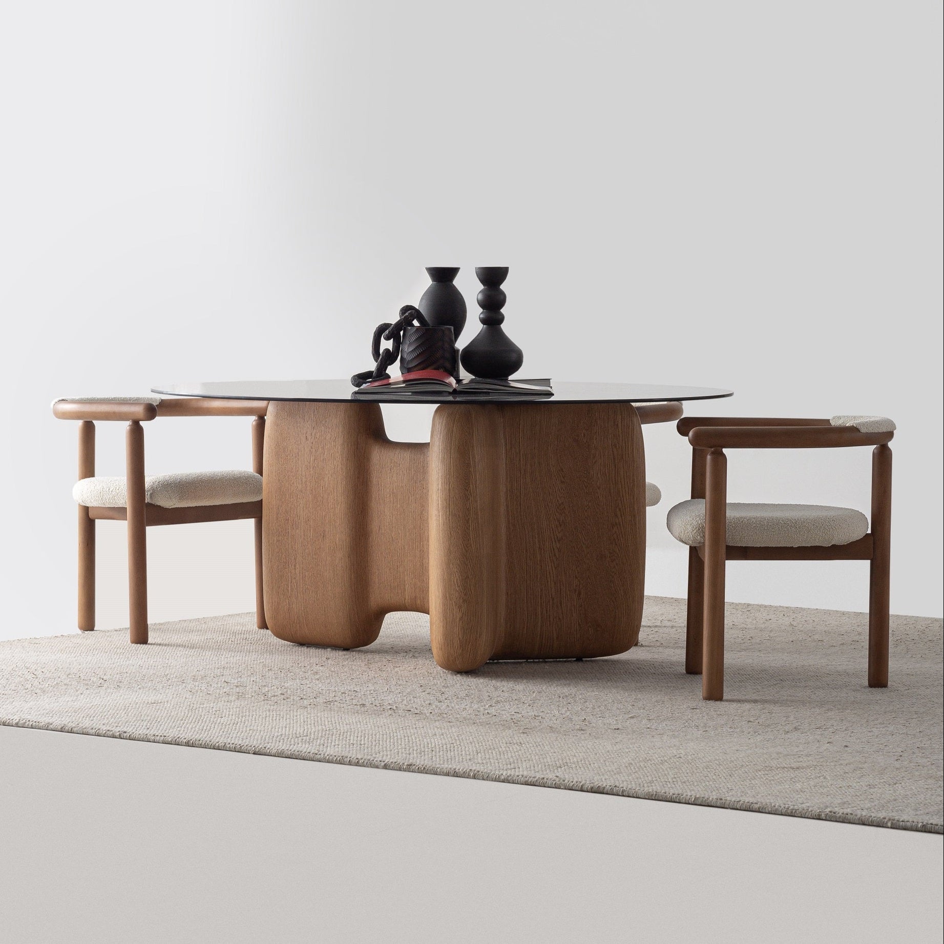 Трапезна маса «Oddo Glass» + стъклен плот, размер 160х76х160см