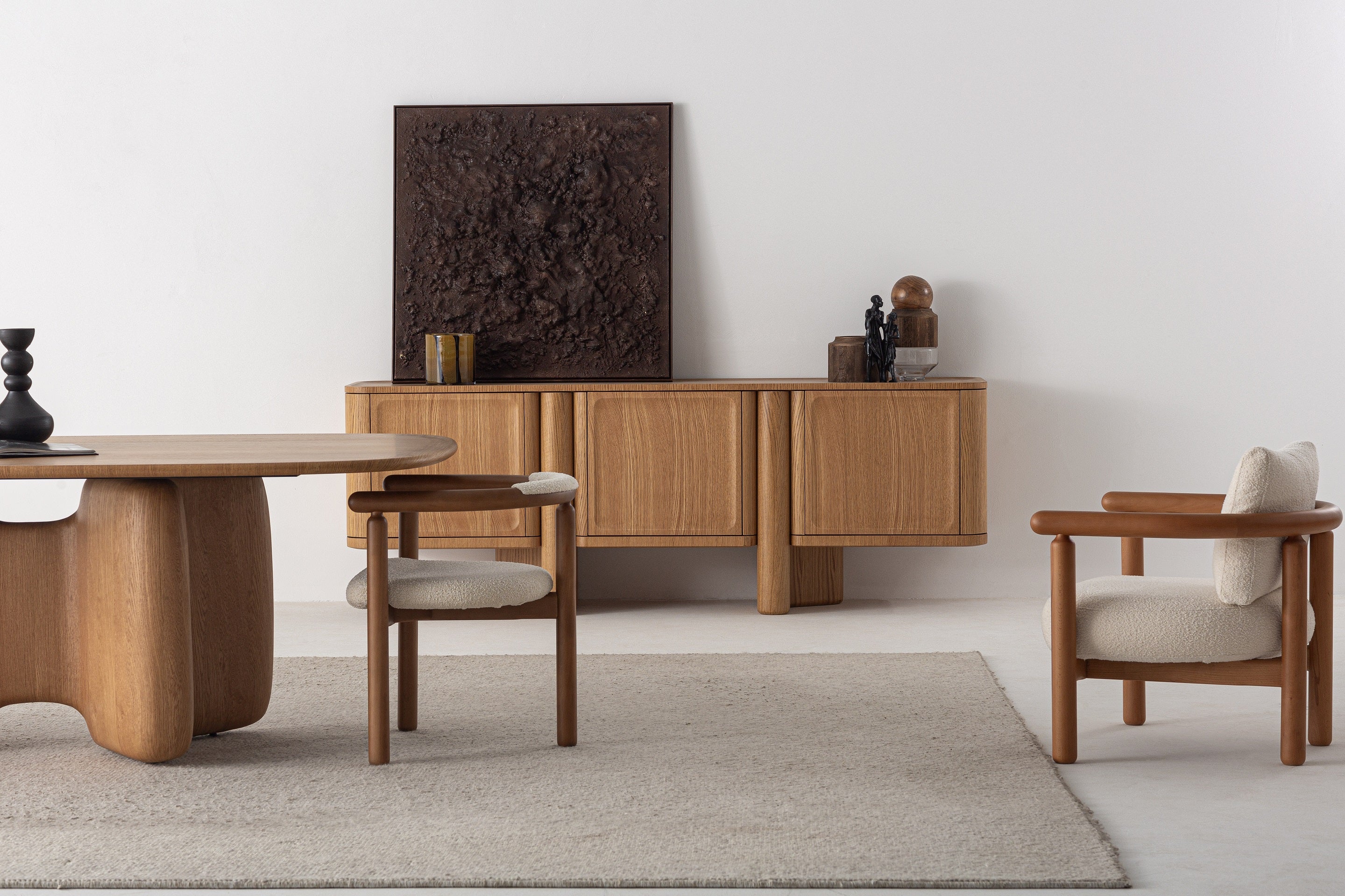 Бюфет «Oddo» с естествен фурнир, размер 228х78х49см