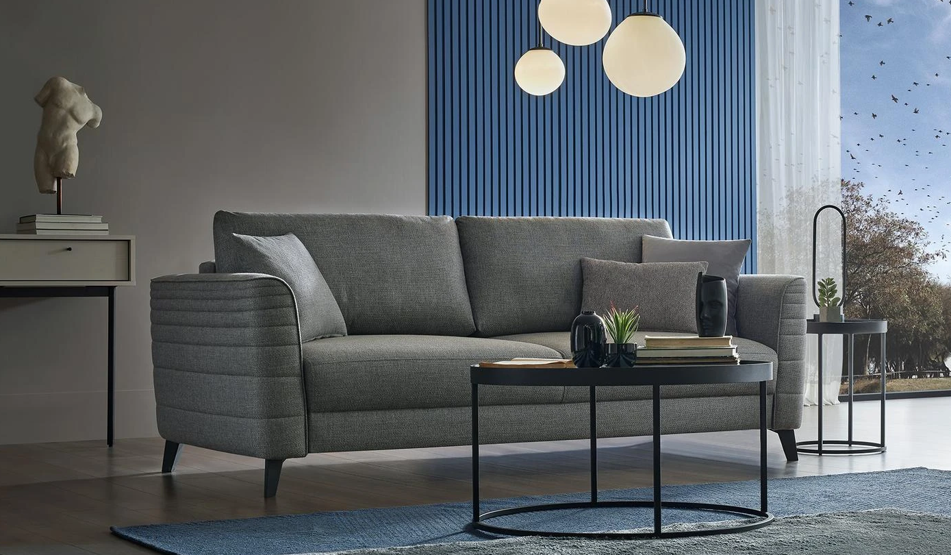 Триместен разтегателен диван «Grace» + 3 декоративни възглавници, ширина 225см