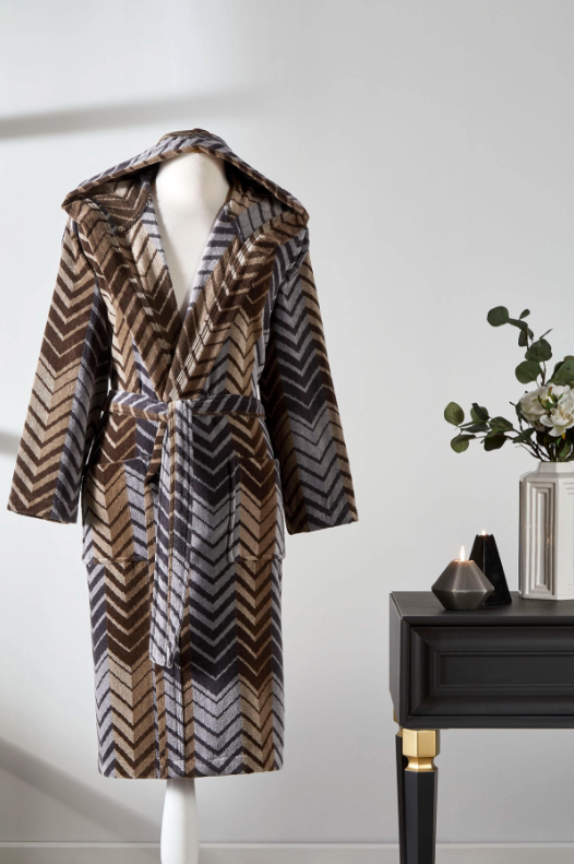 Халат за баня «Hawai Eclectic Kahve» с качулка, размер L