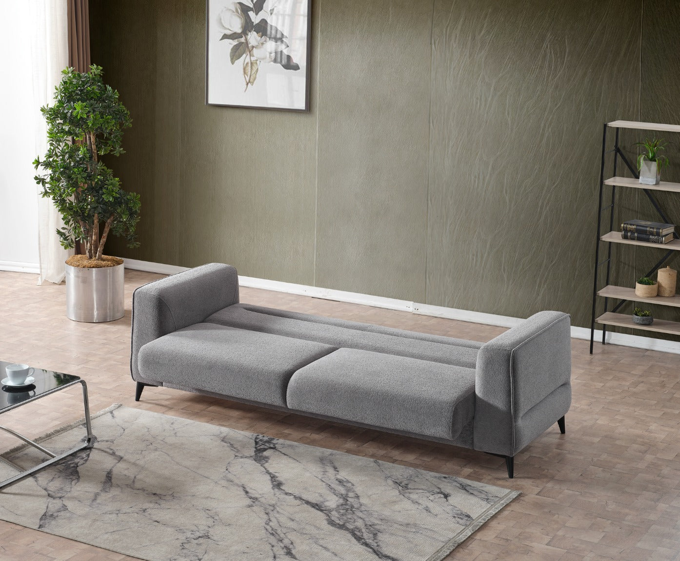 Триместен разтегателен диван «Ibiza» + 2 декоративни възглавници, с място за съхранение, ширина 237см