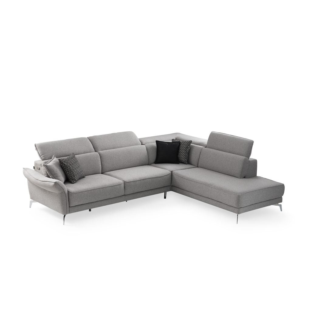 Ъглов разтегателен диван «Kristal Lounge» + електрически механизъм, USB зарядна станция