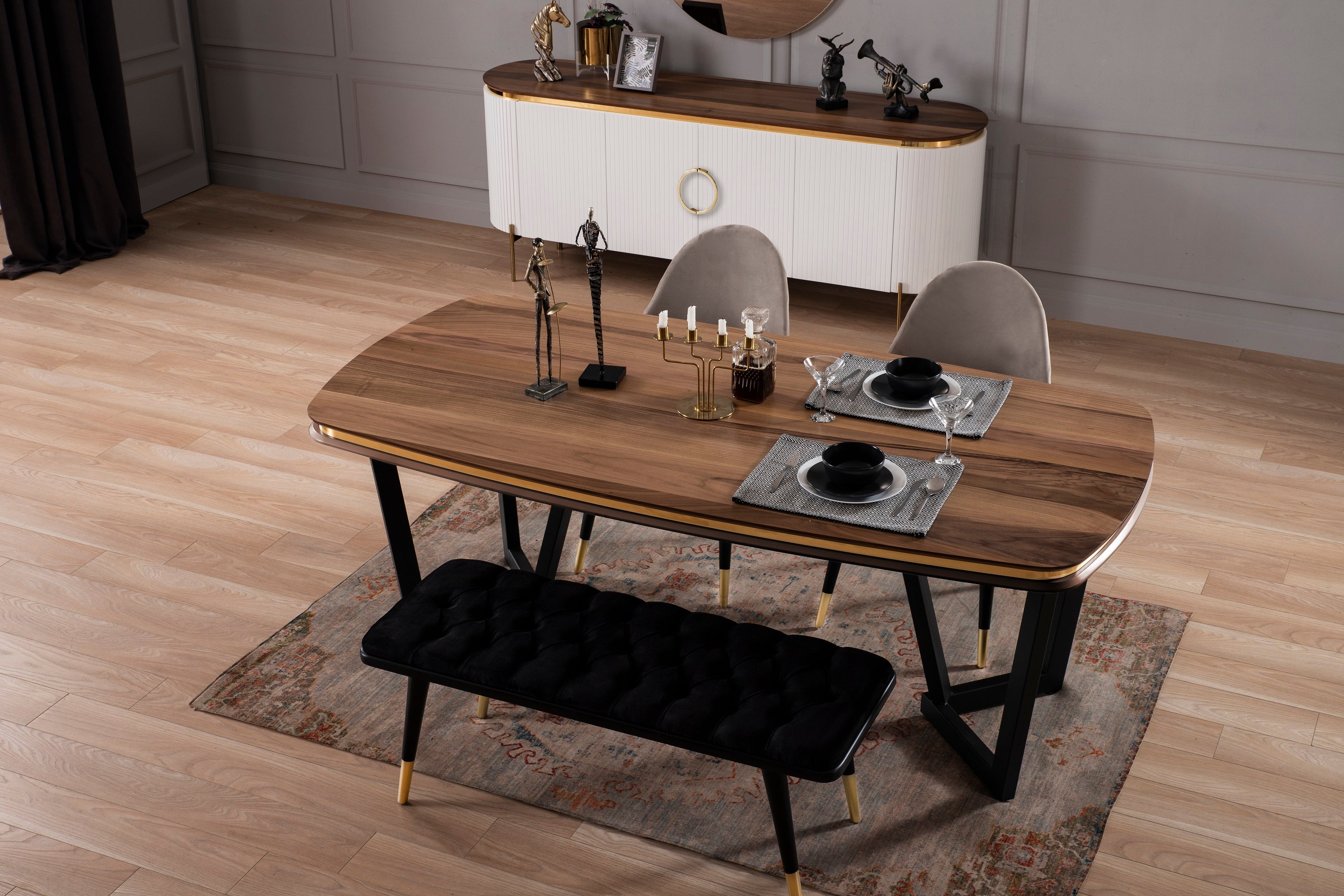 Пейка «Tesla Ecru & Gold» с размер 120х49х49см