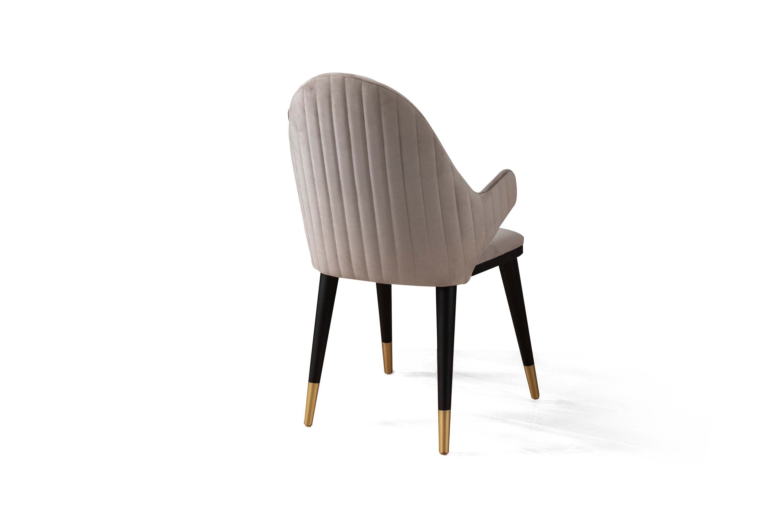 Трапезен стол «Tesla Ecru & Gold» с тапицерия