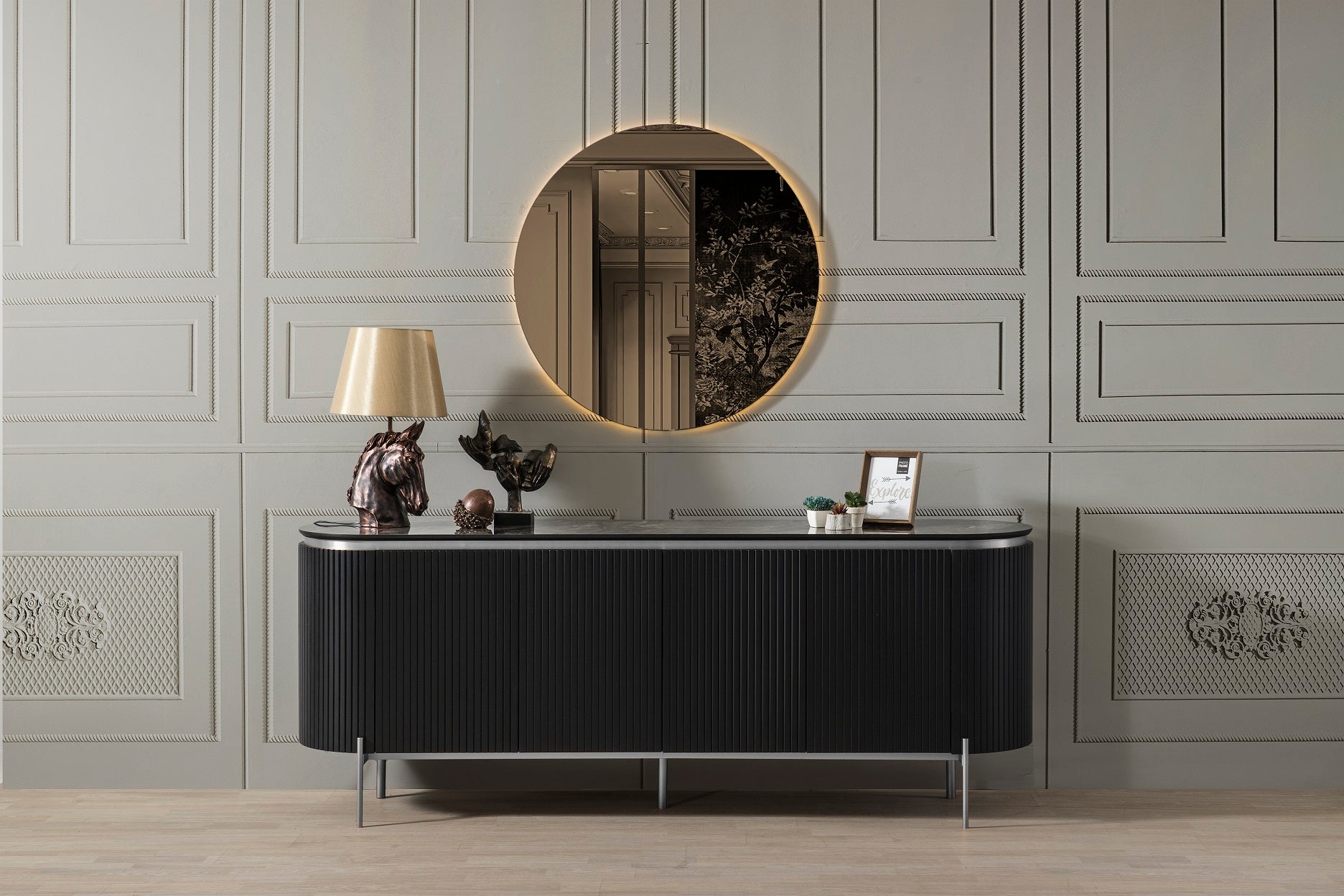 Бюфет «Tesla Black» с размер 208х78х52см