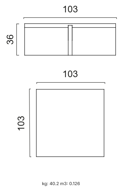 Холна маса «Lagom» с размер 103х36х103см