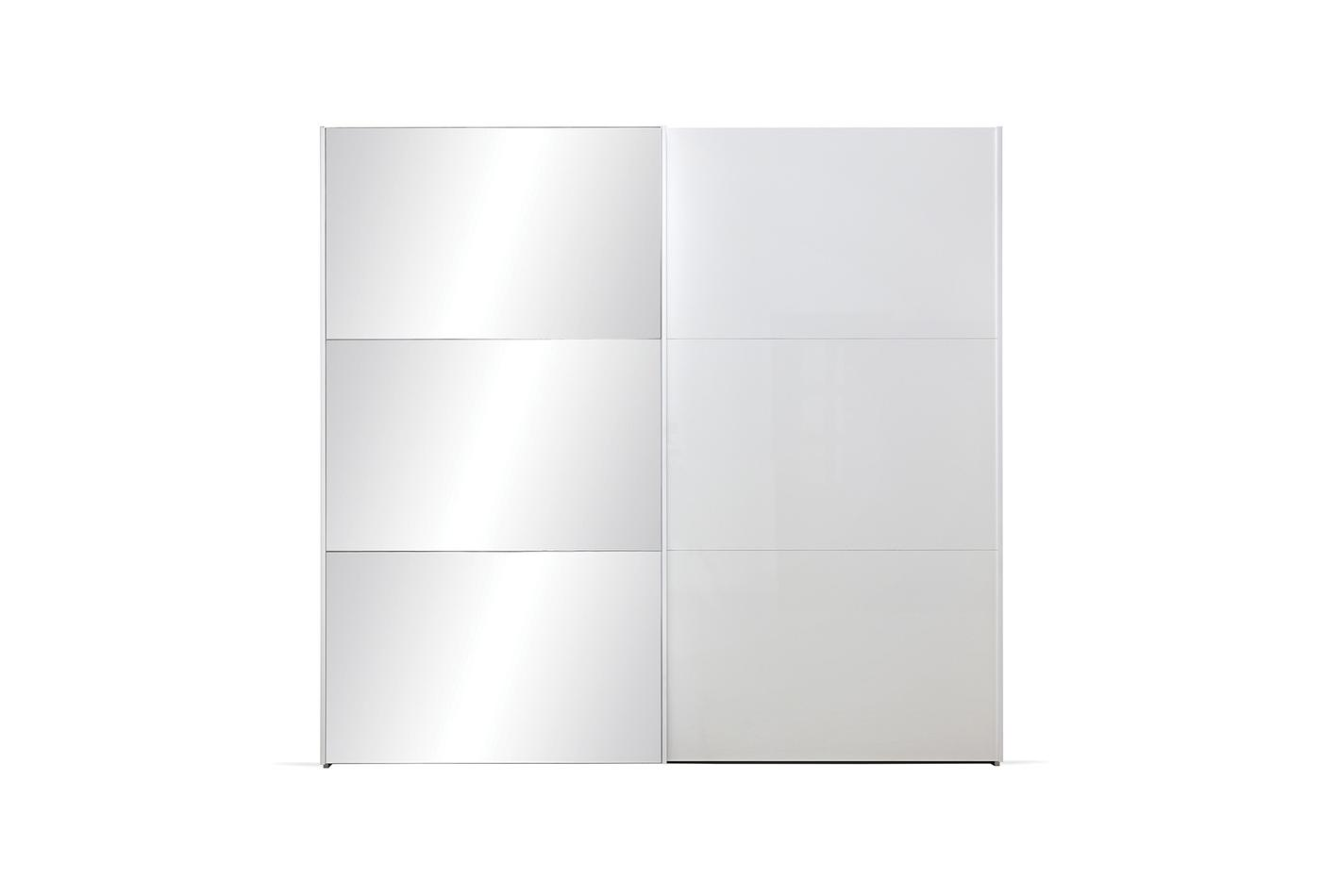 Гардероб с плъзгащи врати «Legato White» с огледална врата, ширина 233см