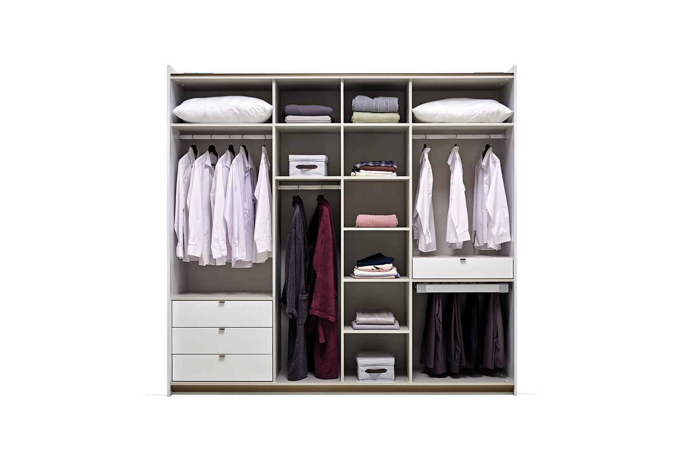 Гардероб с плъзгащи врати «Legato White» с огледална врата, ширина 233см