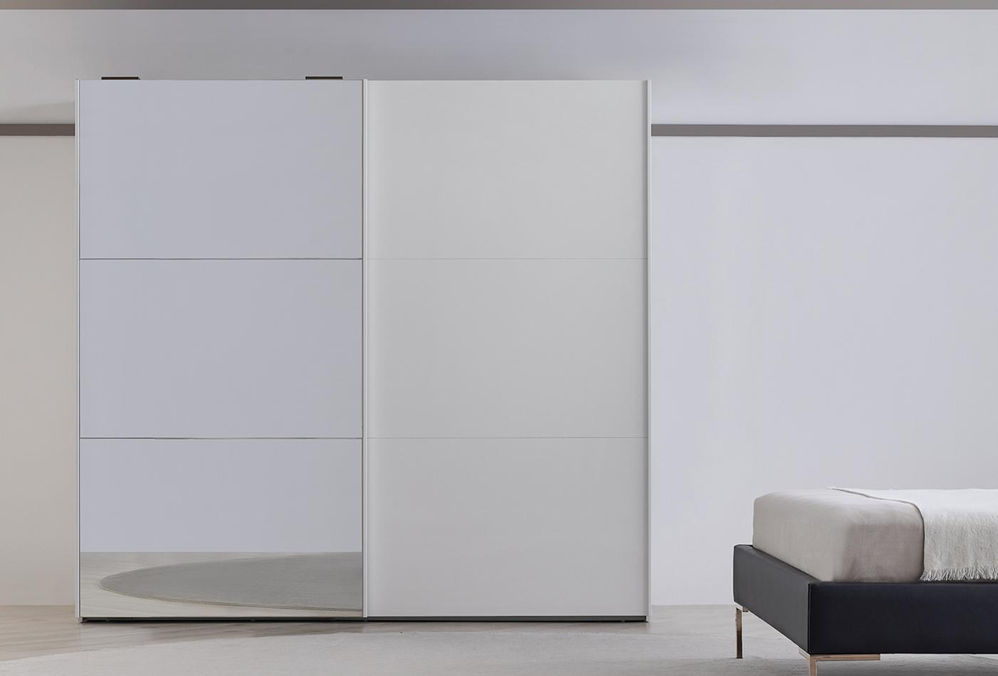 Гардероб с плъзгащи врати «Legato White» с огледална врата, ширина 233см