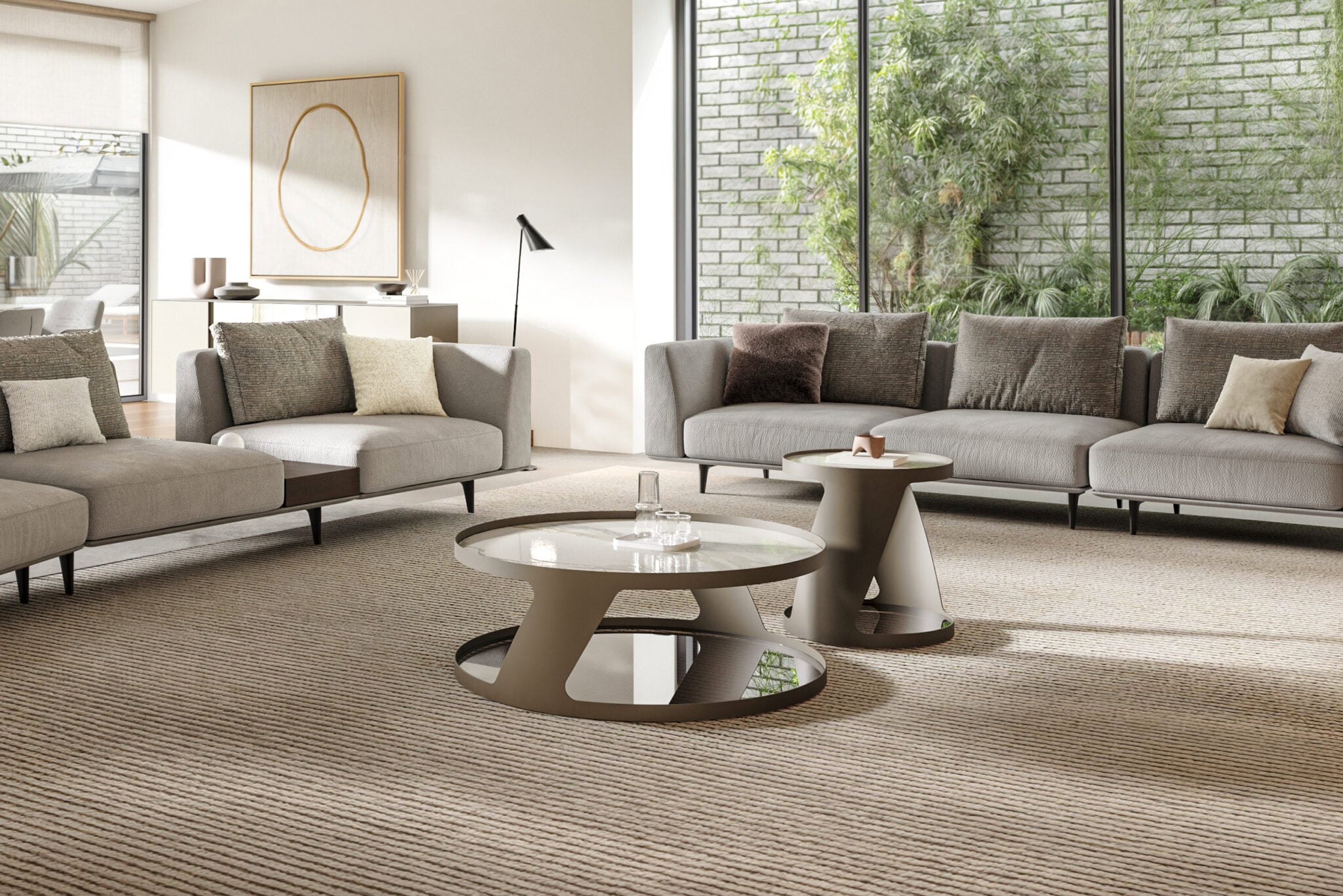 Холна маса «Linus» с керамичен плот, размер 97х35х97см