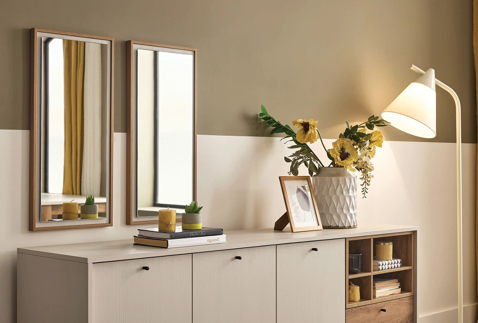 Комплект огледала за бюфет «Loreto» - два броя, с размер 90х80х3см