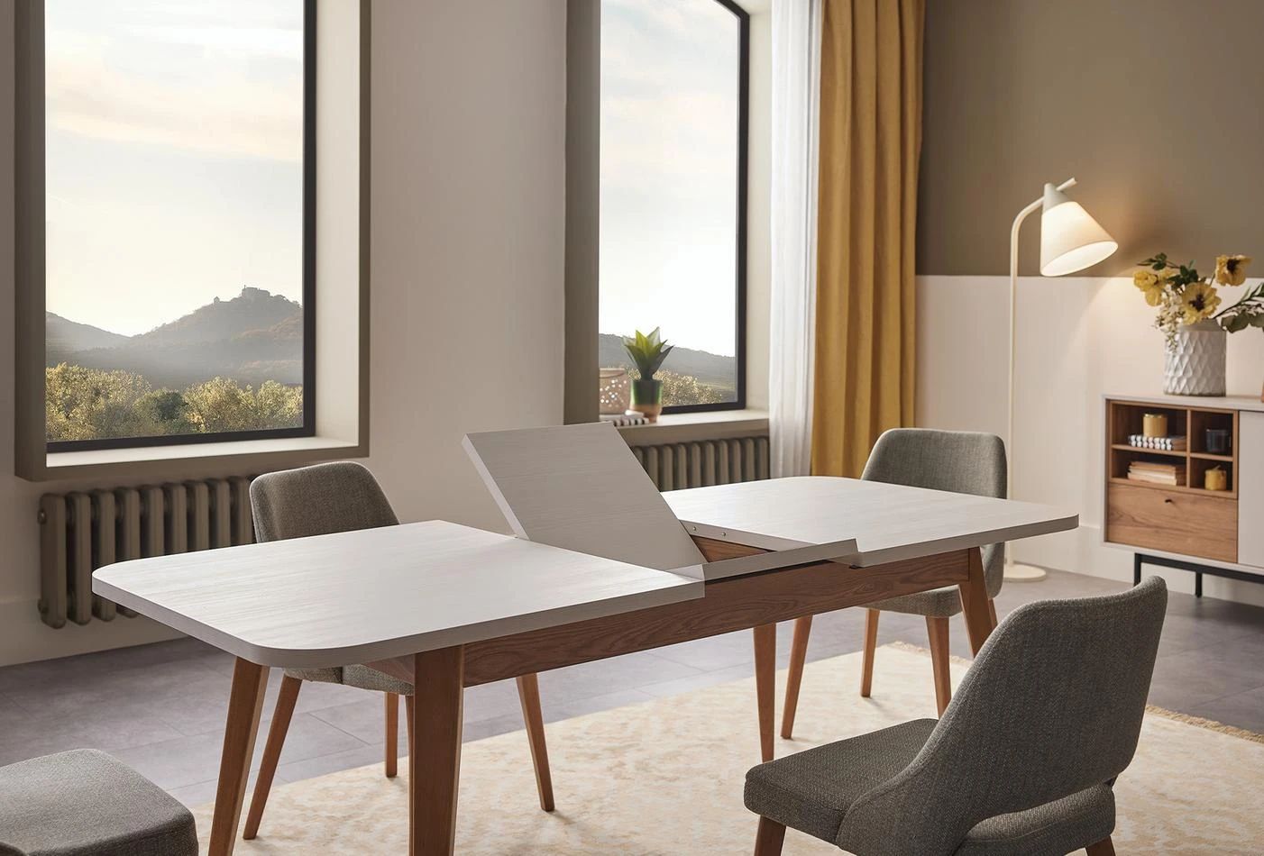 Трапезна разтегателна маса «Loreto» с размер 160х76х90см