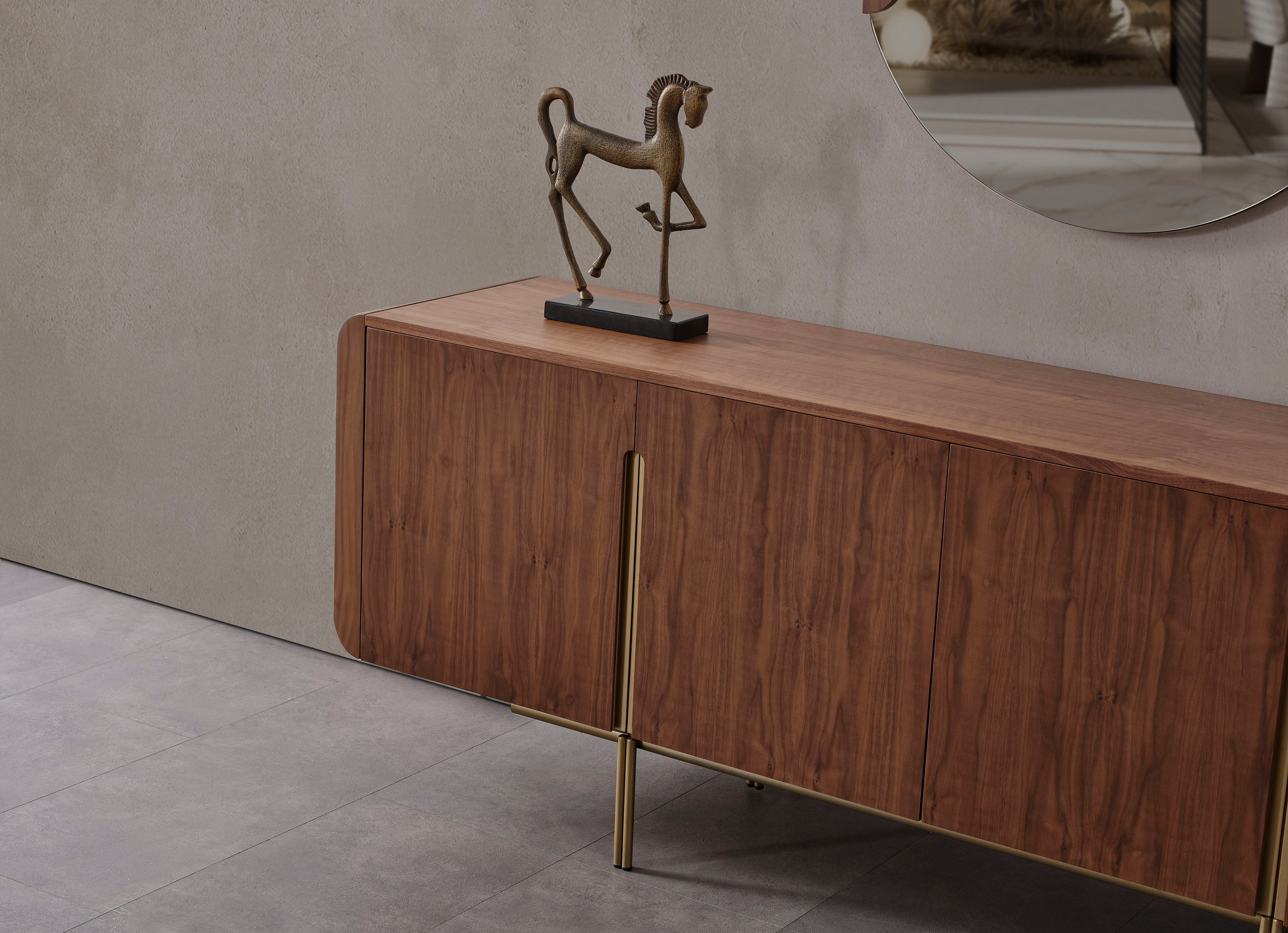 Бюфет «MK 30» + огледало, с естествен фурнир