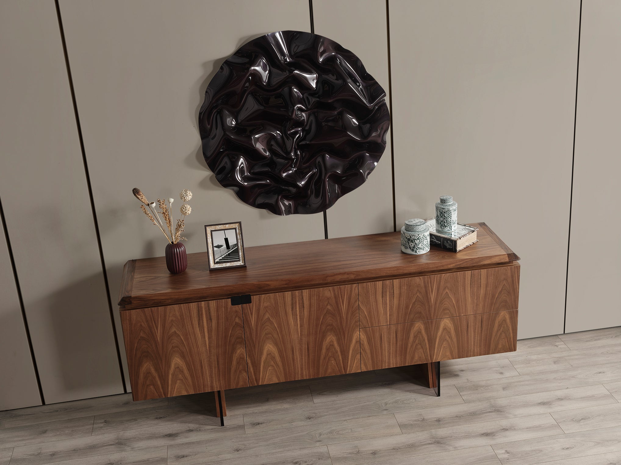 Бюфет «MK 41» с естествен фурнир, размер 208х82х49см