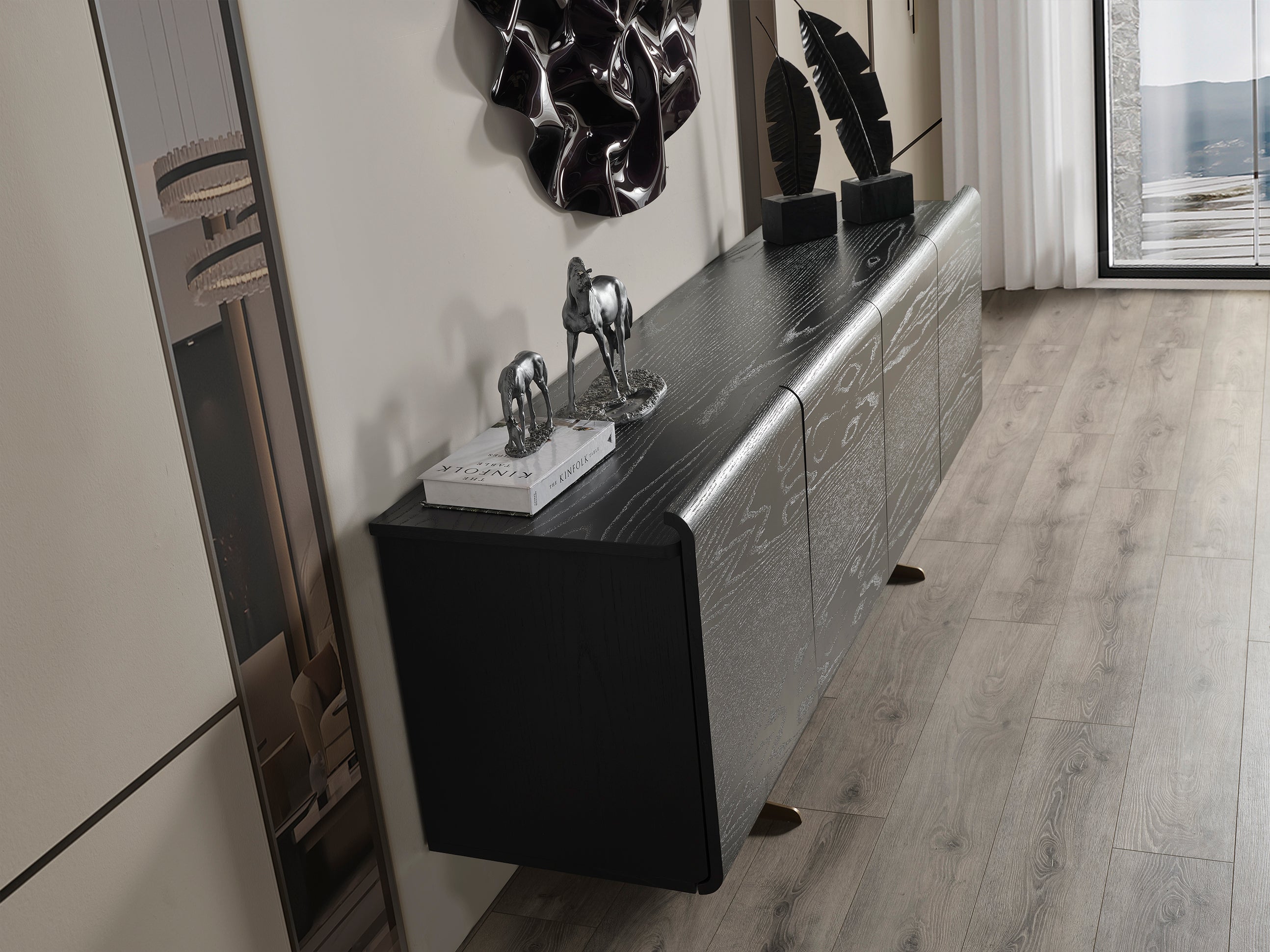 Бюфет «MK 42» с естествен фурнир, размер 208х82х48см