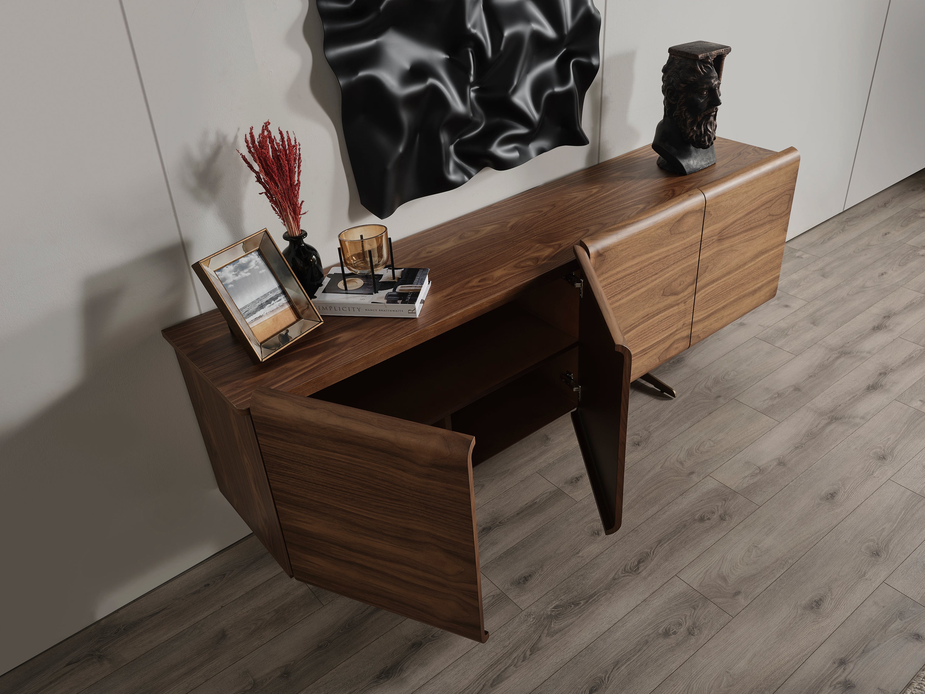 Бюфет «MK 43» с естествен фурнир, размер 208х82х48см