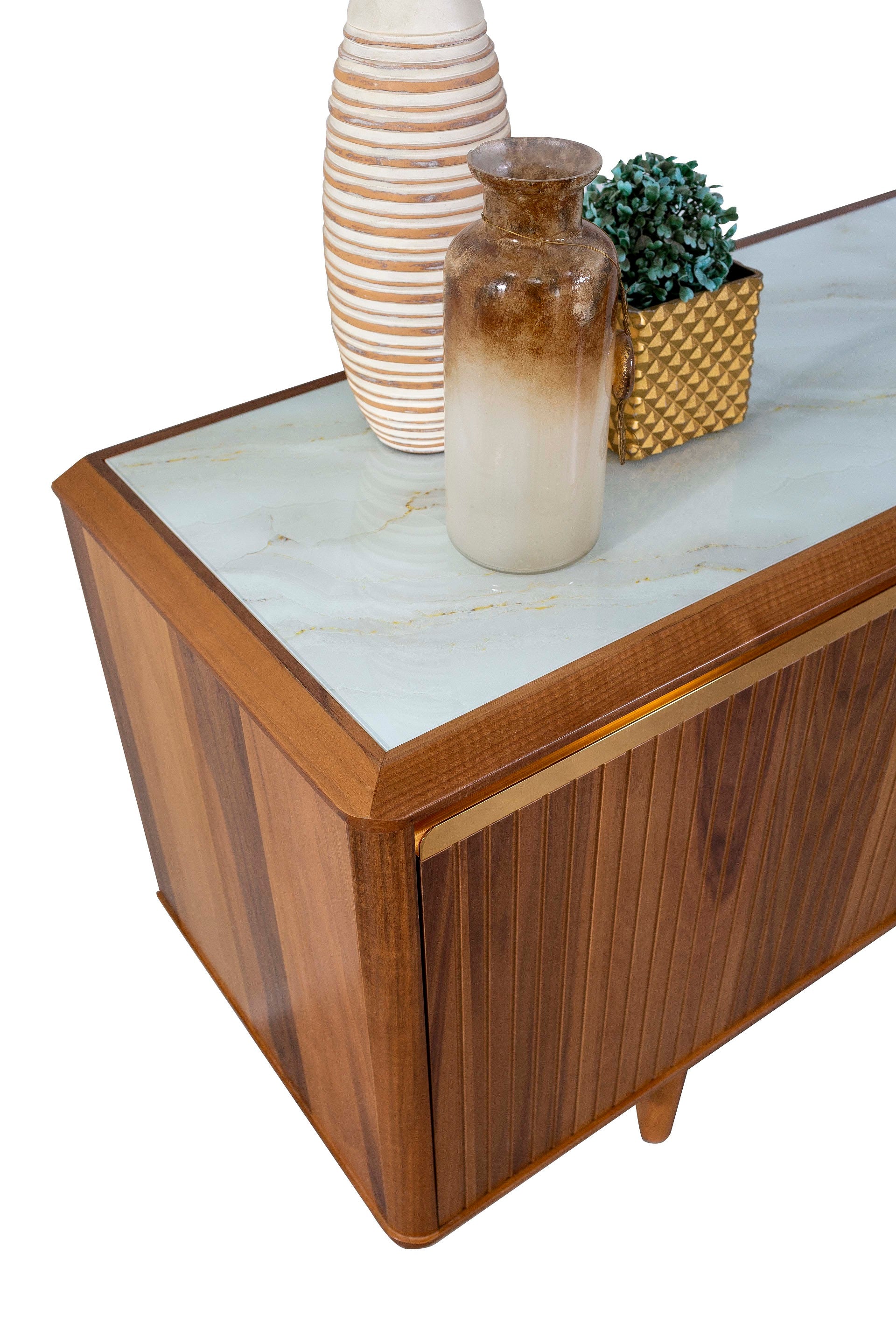 Бюфет «MK 60» + огледало, с естествен фурнир, размер 209х85х49см