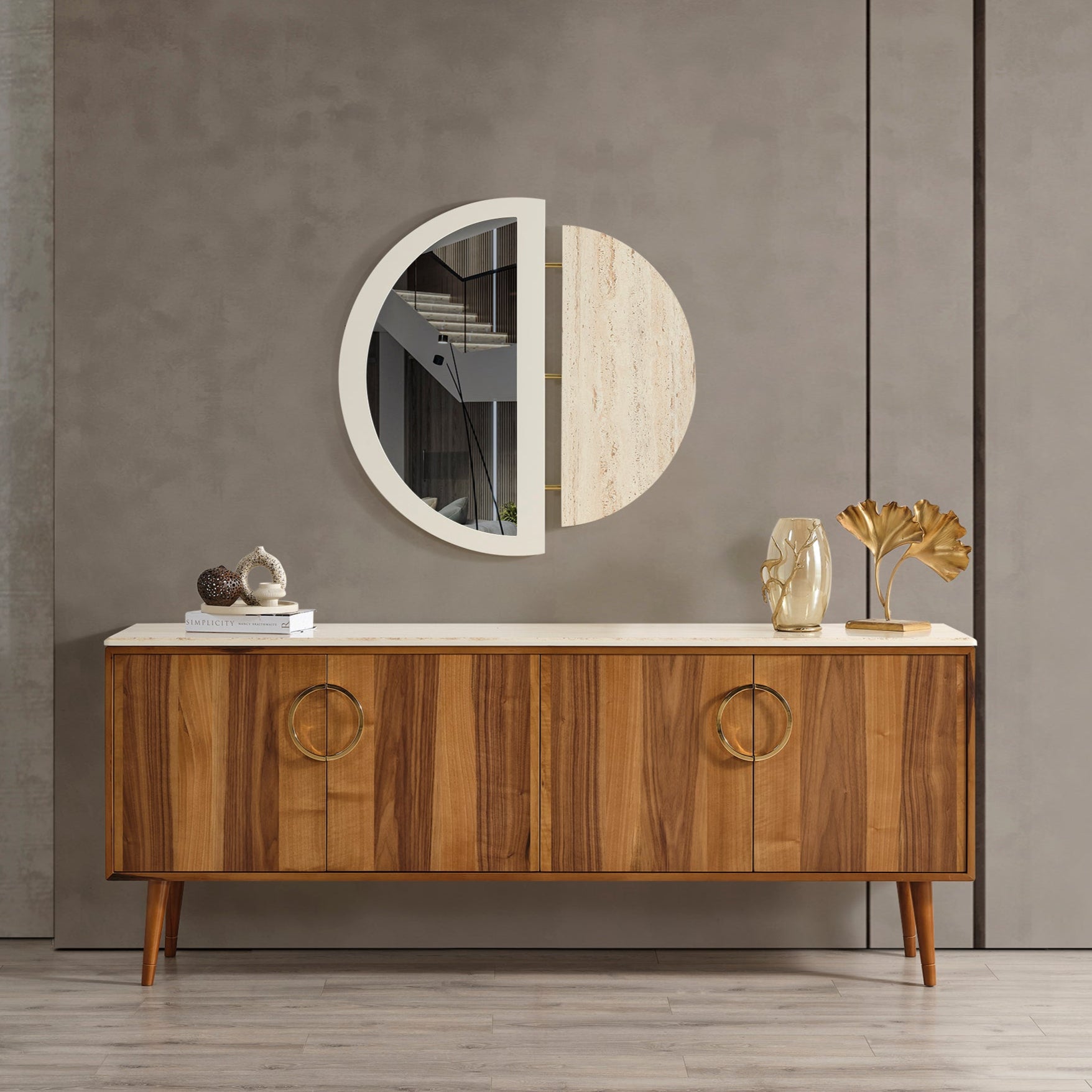 Бюфет «MK 76» с естествен фурнир, размер 205х80х48см