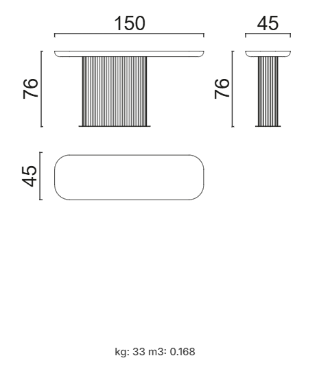 Тоалетка «Metis» с естествен фурнир, размер 150х76х45см