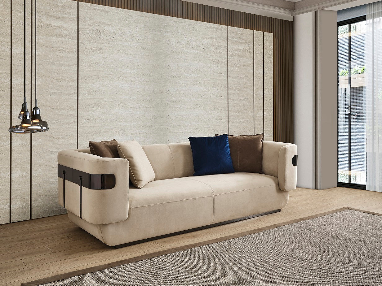 Триместен диван «Reina» + 4 декоративни възглавници, ширина 240см