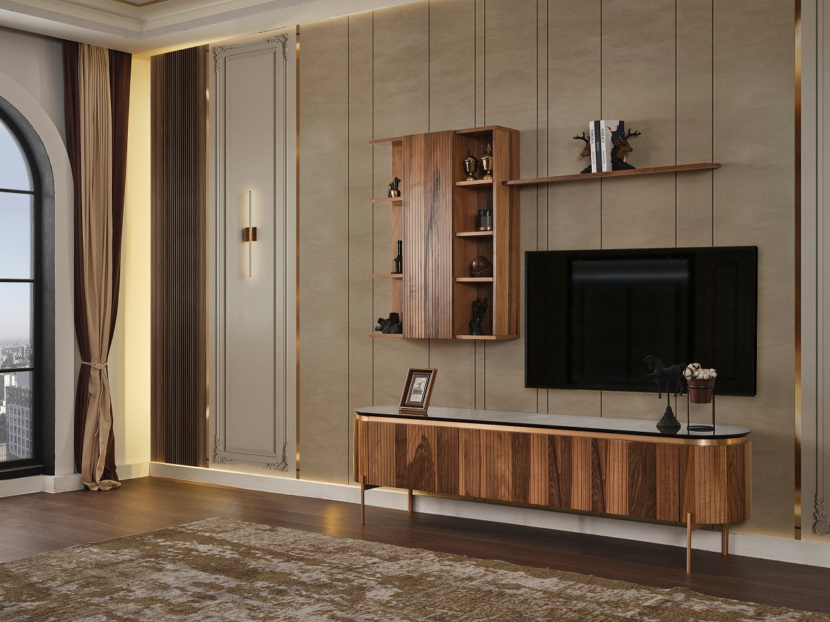 ТВ секция «Tesla Walnut»