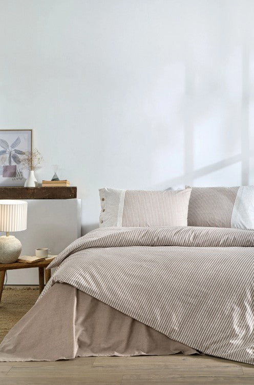 Двоен спален комплект «Natural Line Bej» - 4 части, ранфорс
