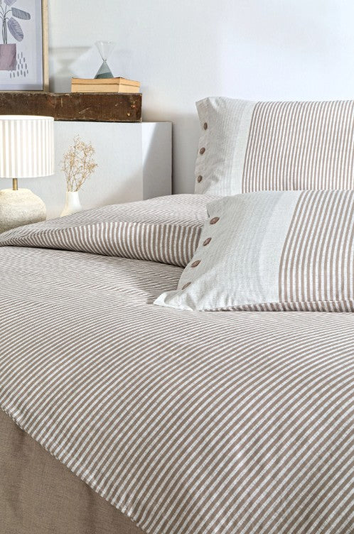 Двоен спален комплект «Natural Line Bej» - 4 части, ранфорс